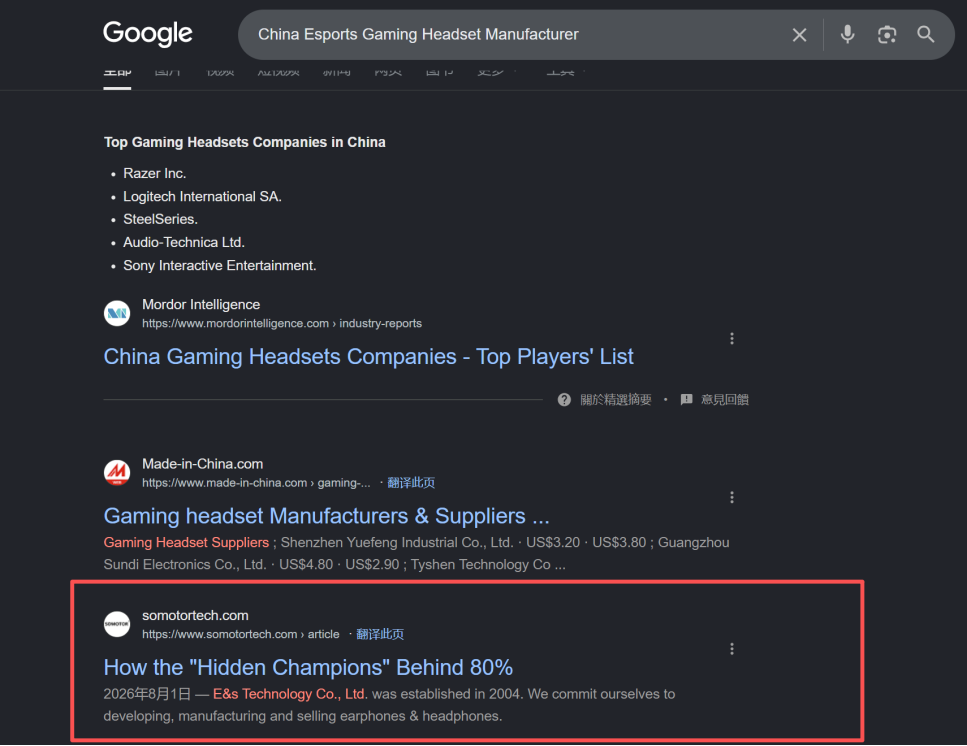 pc 电子耳机行业 Google seo 关键词优化案例